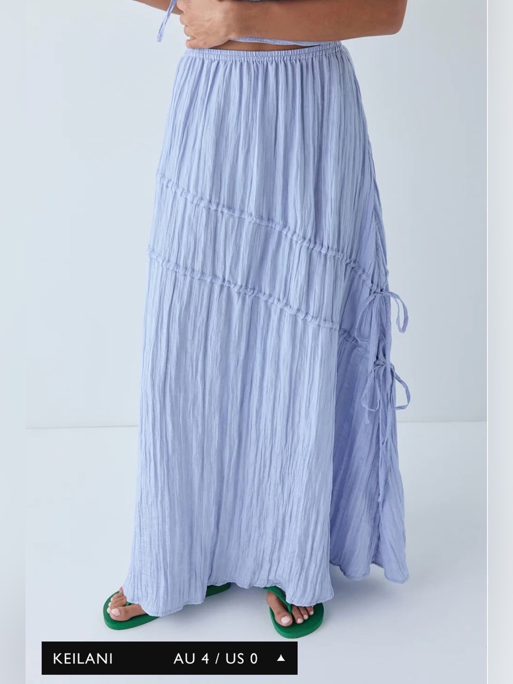 Light Blue Maxi Skirt with Side Ties